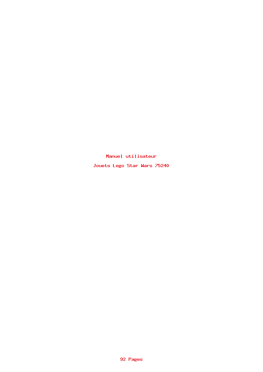 Page 1 de la notice Manuel utilisateur Lego Star Wars 75240