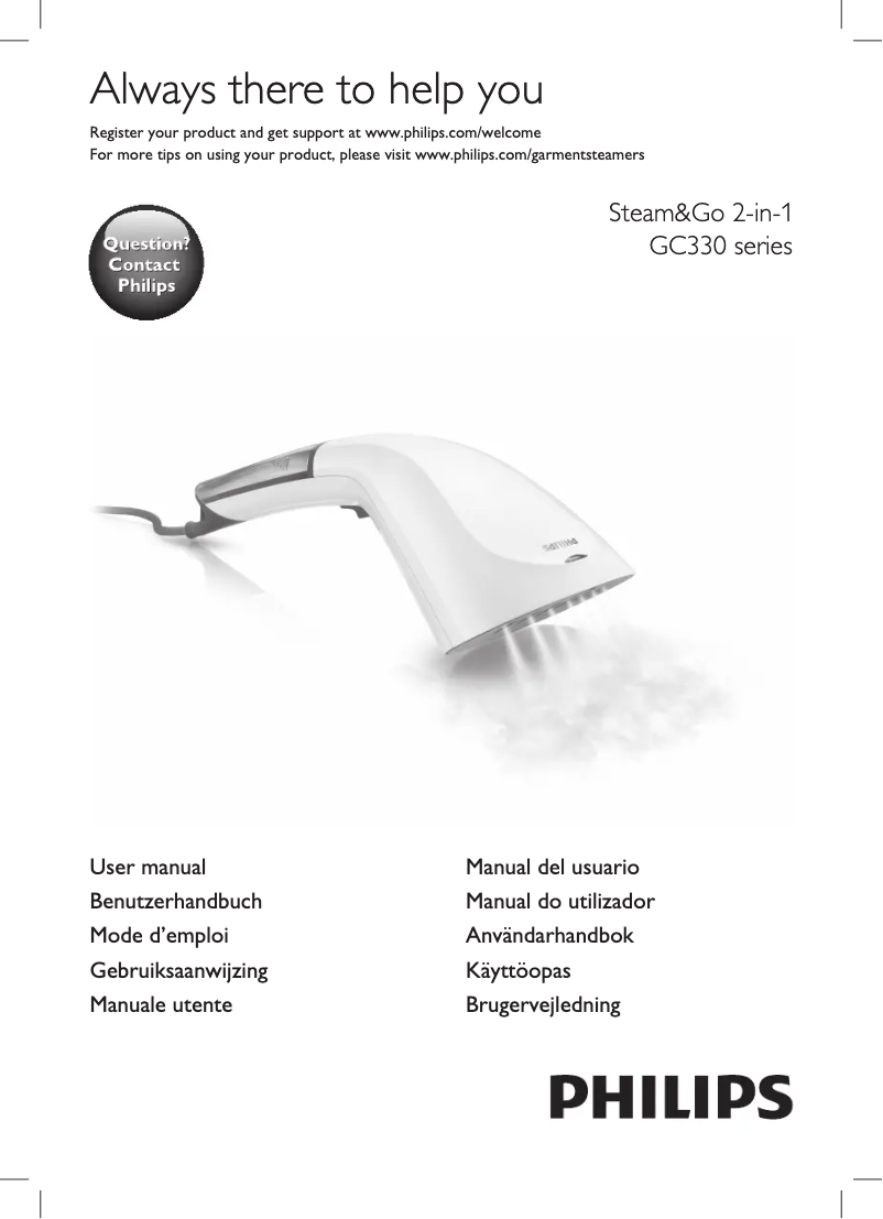 Página 1 del manual Manual de usuario Philips Steam&Go GC332