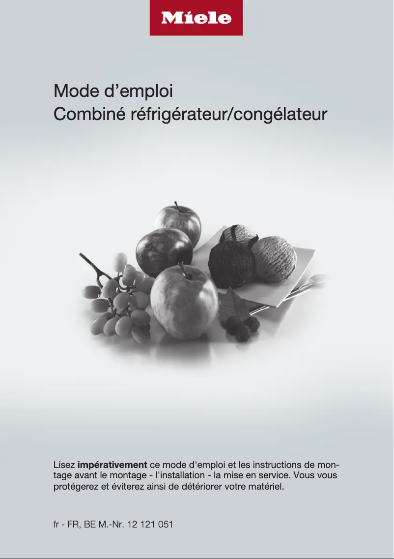 Page 1 de la notice Manuel utilisateur Miele KFN 4395 DD