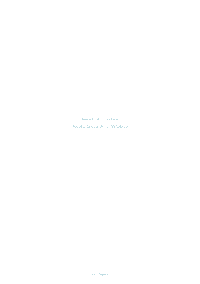 Page 1 de la notice Manuel utilisateur Smoby Jura AAP1478D