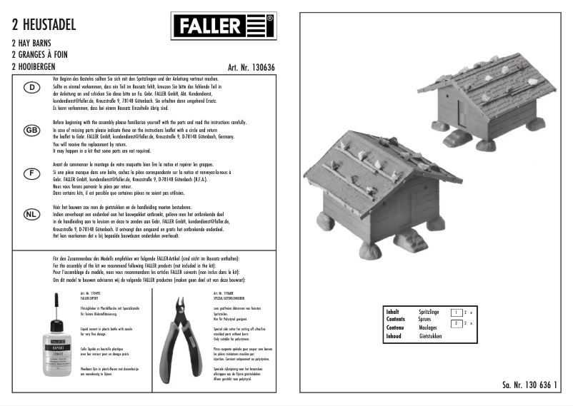 Page 1 de la notice Manuel utilisateur Faller 130636