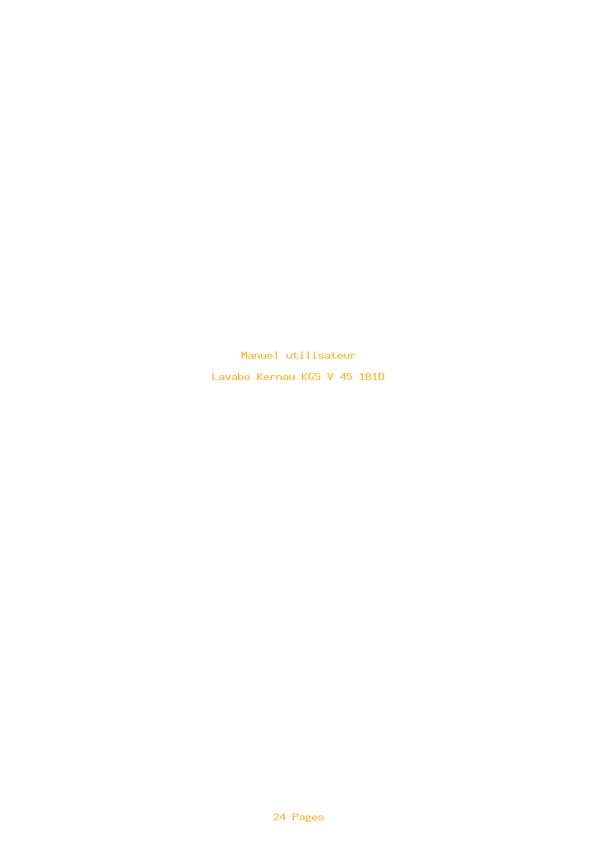 Page 1 de la notice Manuel utilisateur Kernau KGS V 45 1B1D