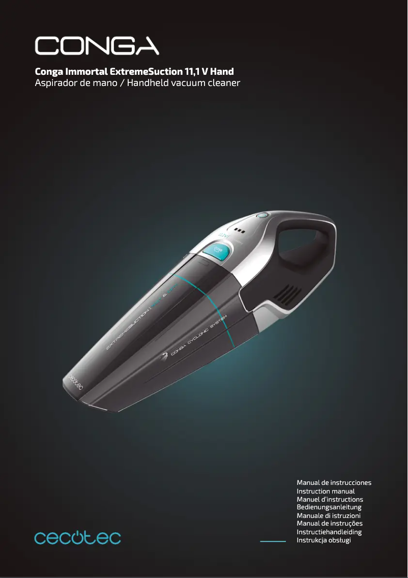 Página 1 del manual Manual de usuario Cecotec Conga Immortal ExtremeSuction 11,1 V Hand