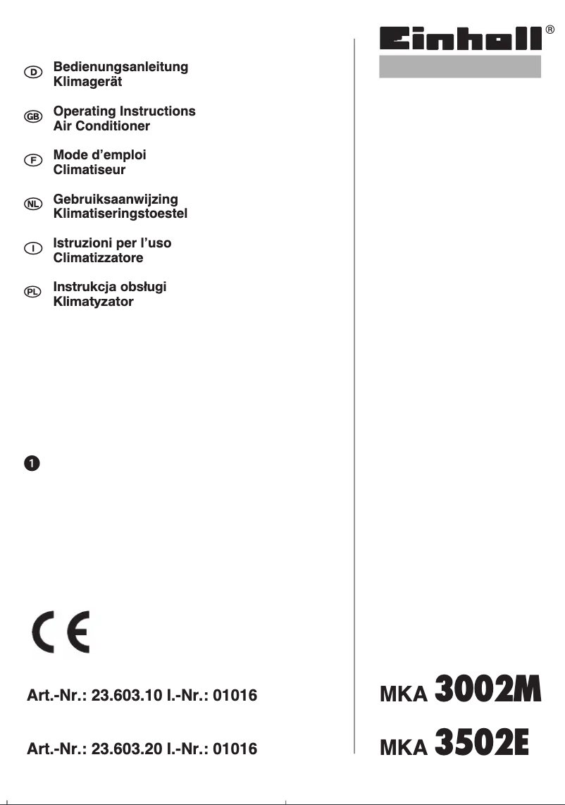 Page 1 de la notice Mode d'emploi Einhell MKA 3502E