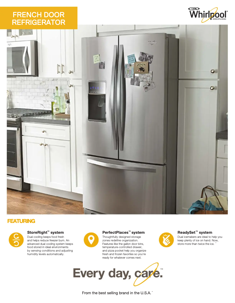 Página 1 del manual Ficha técnica Whirlpool WRF767SDE