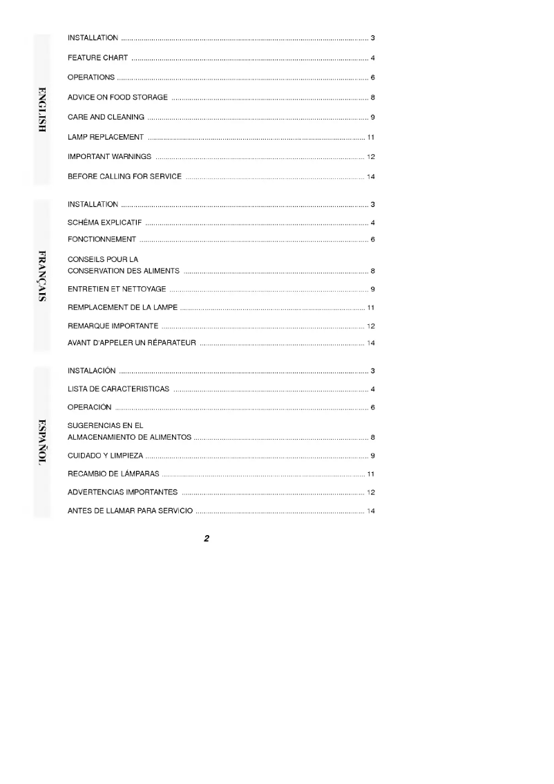 Page 1 de la notice Manuel utilisateur LG GR-182SV