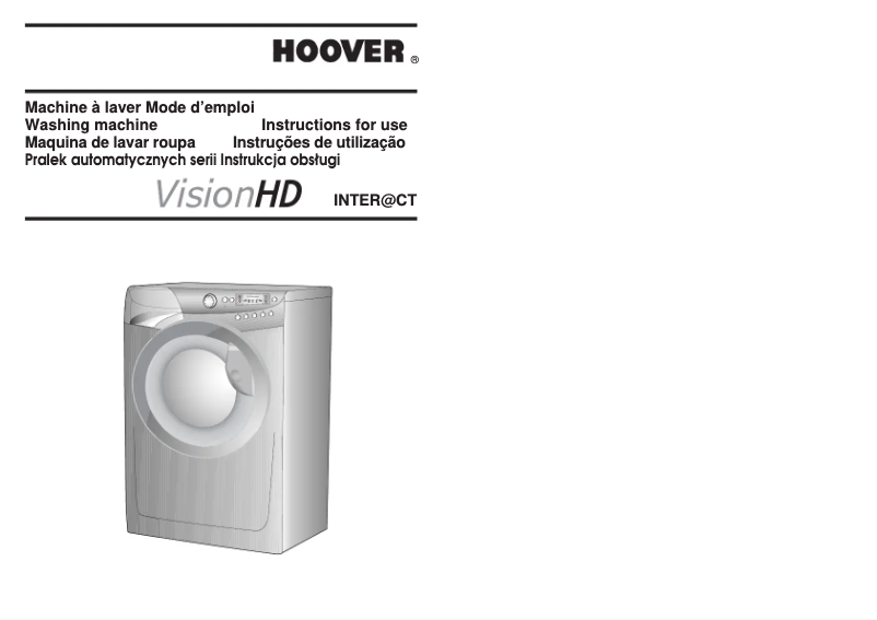 Page 1 de la notice Manuel utilisateur Hoover VHD 166 I-86S