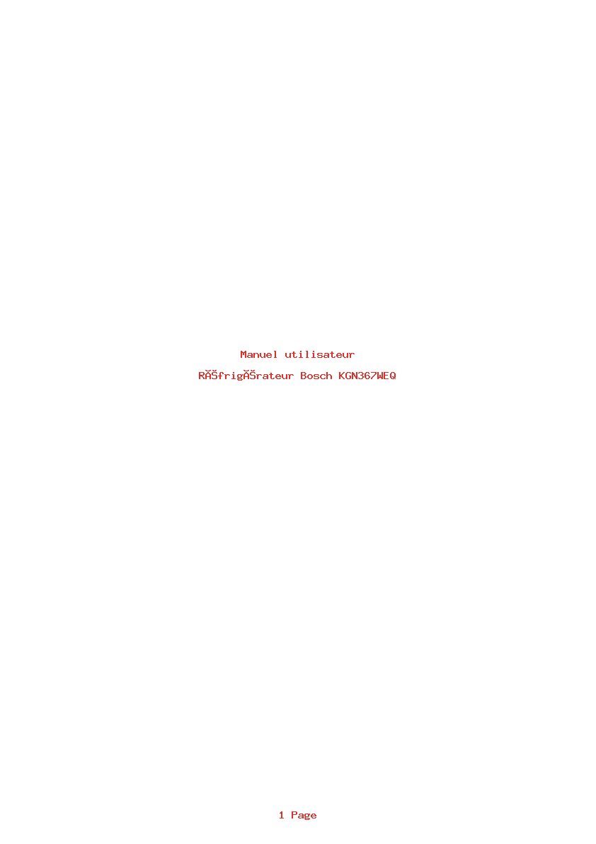 Page 1 de la notice Manuel utilisateur Bosch KGN367WEQ