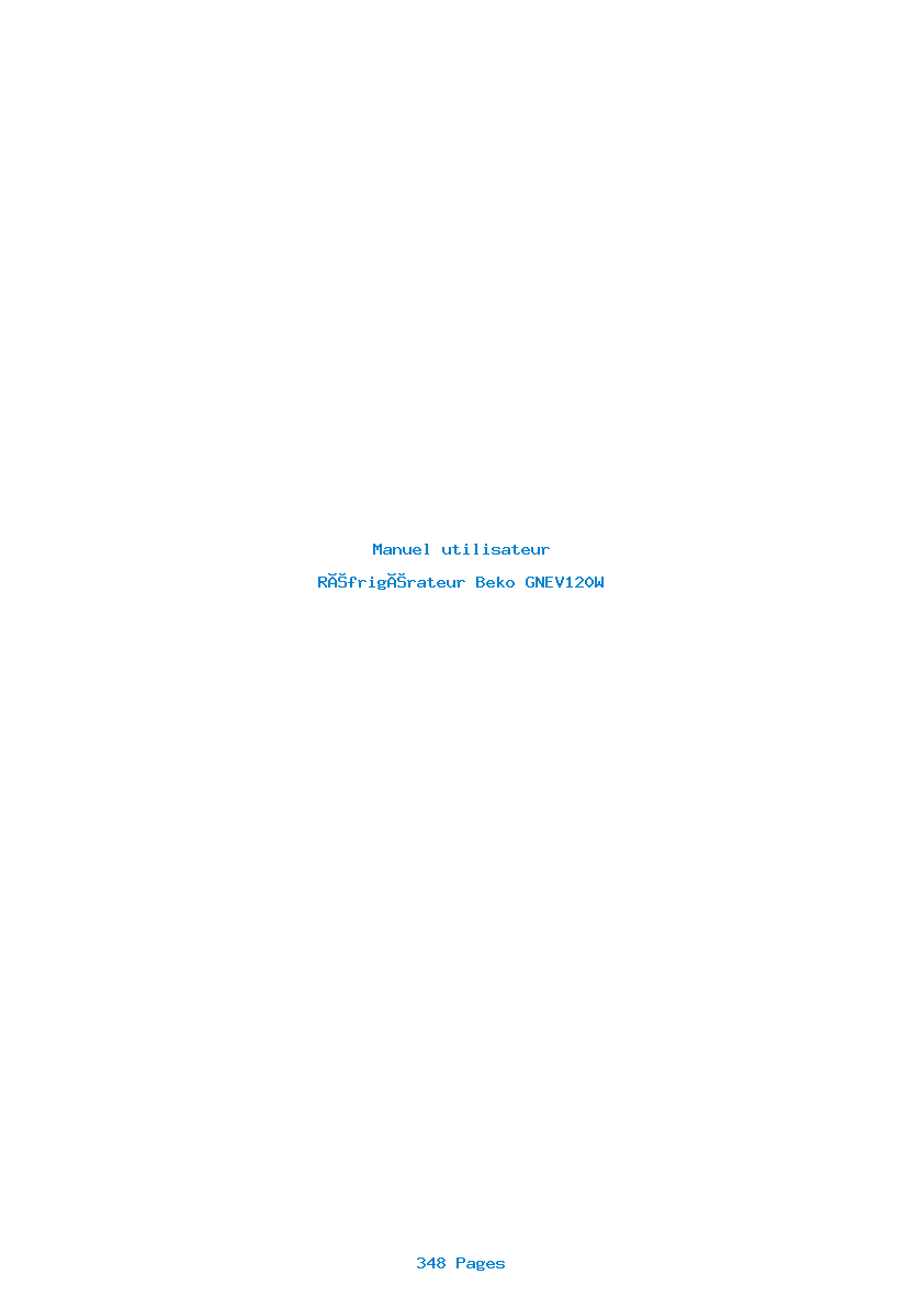 Page 1 de la notice Manuel utilisateur Beko GNEV120W