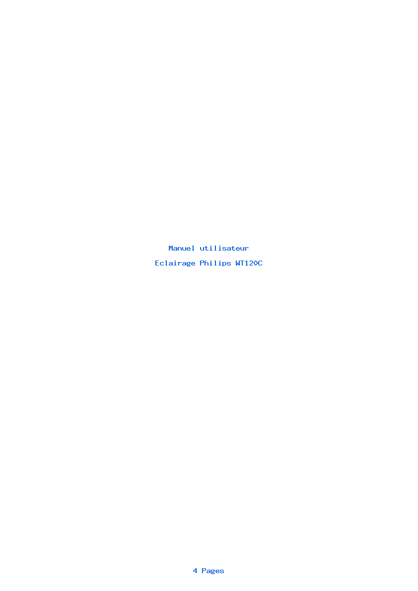 Page 1 de la notice Manuel utilisateur Philips WT120C