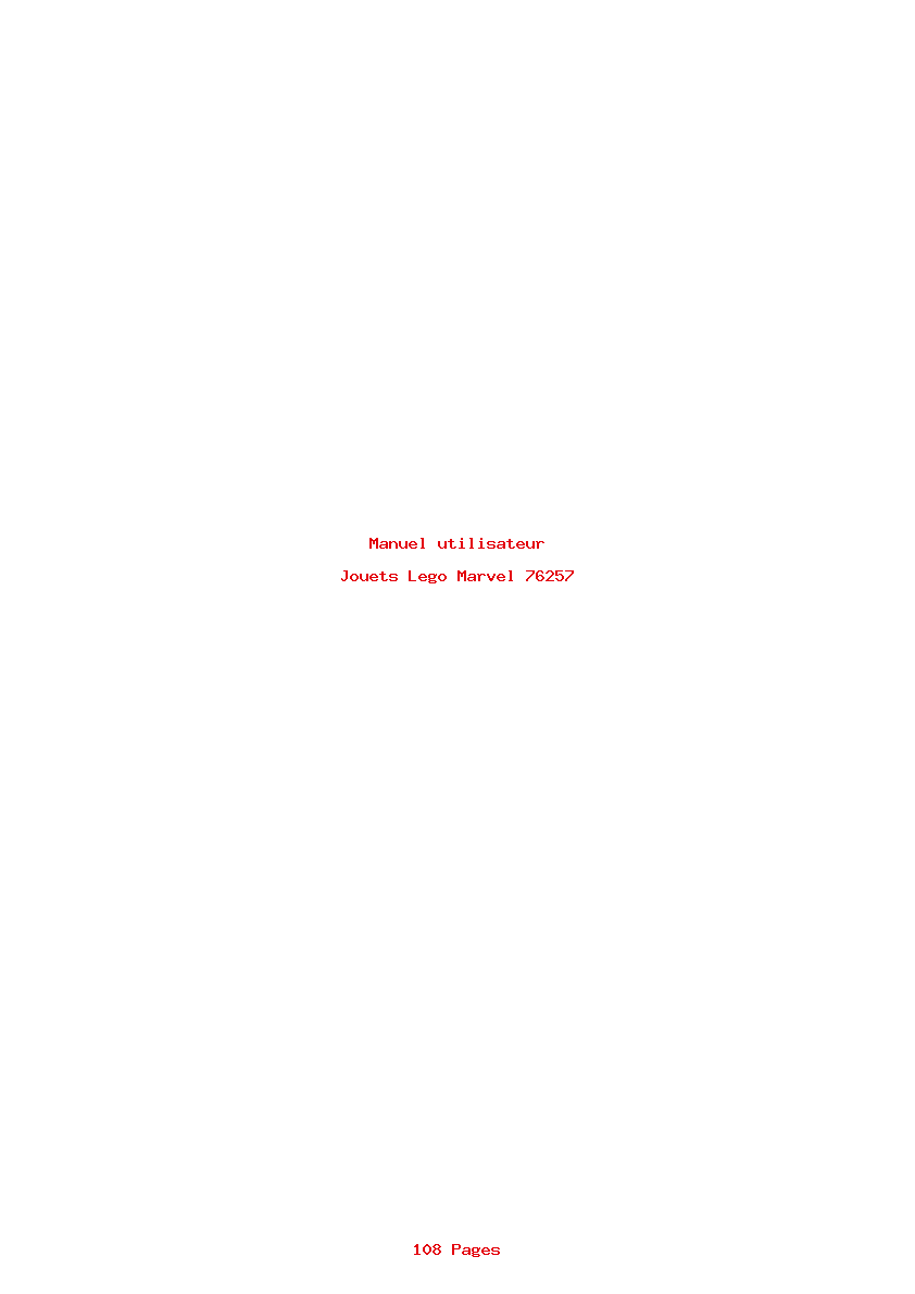 Page 1 de la notice Manuel utilisateur Lego Marvel 76257