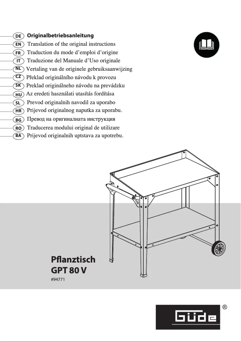 Page 1 de la notice Manuel utilisateur Güde GPT 80 V