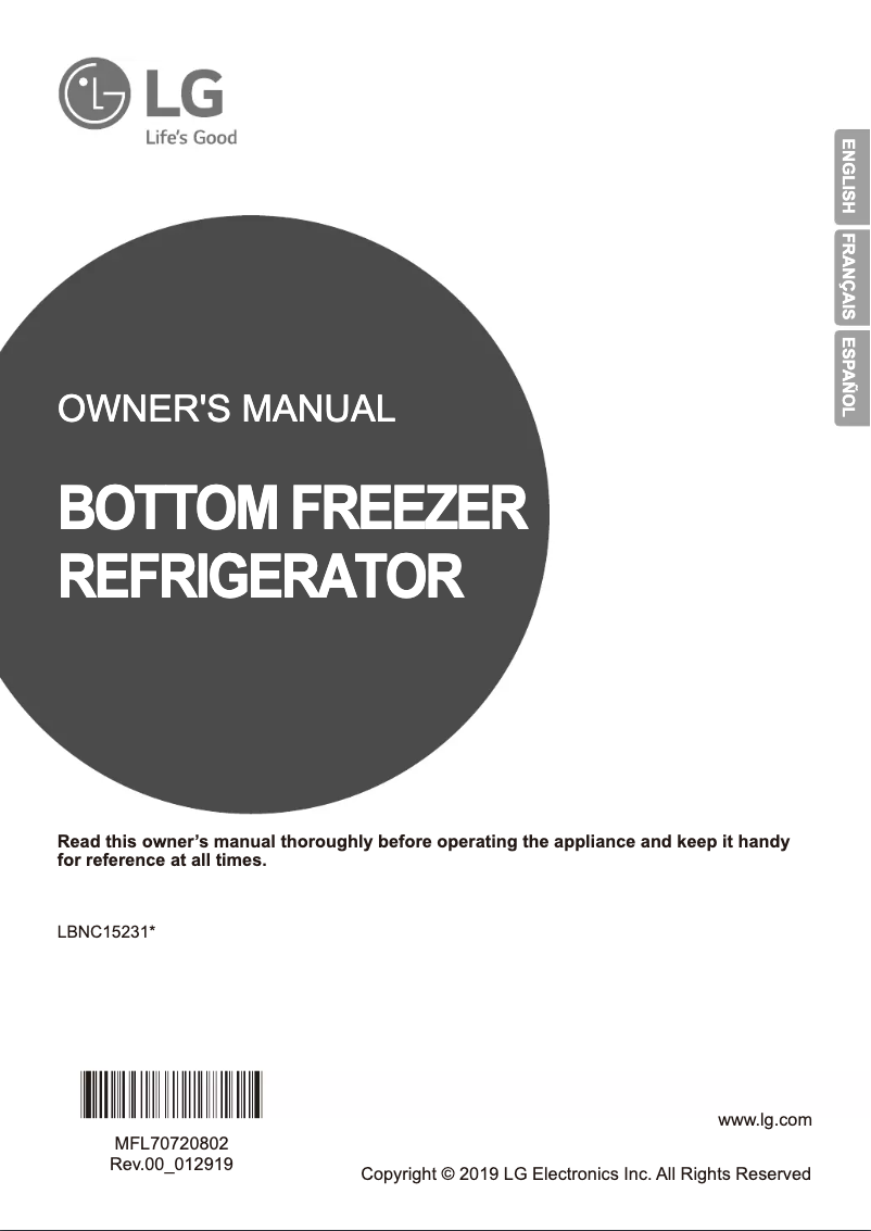 Page 1 of the manual User Manual LG LBNC15231V