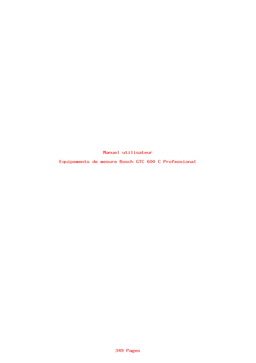 Page 1 de la notice Manuel utilisateur Bosch GTC 600 C Professional