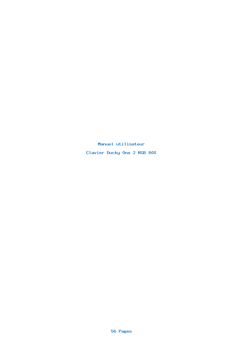 Page 1 de la notice Manuel utilisateur Ducky One 2 RGB 80%