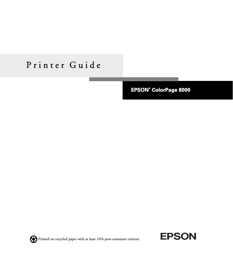 Page 1 de la notice Manuel utilisateur Epson ColorPage 8000