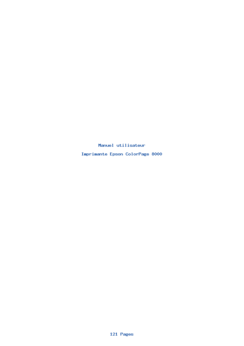 Page 1 de la notice Manuel utilisateur Epson ColorPage 8000
