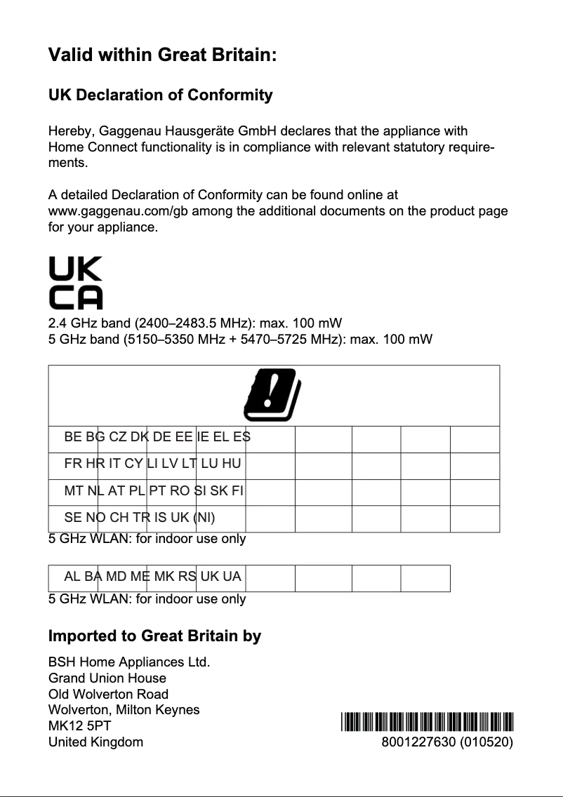 Page 1 de la notice Guide d'installation Gaggenau RT289370
