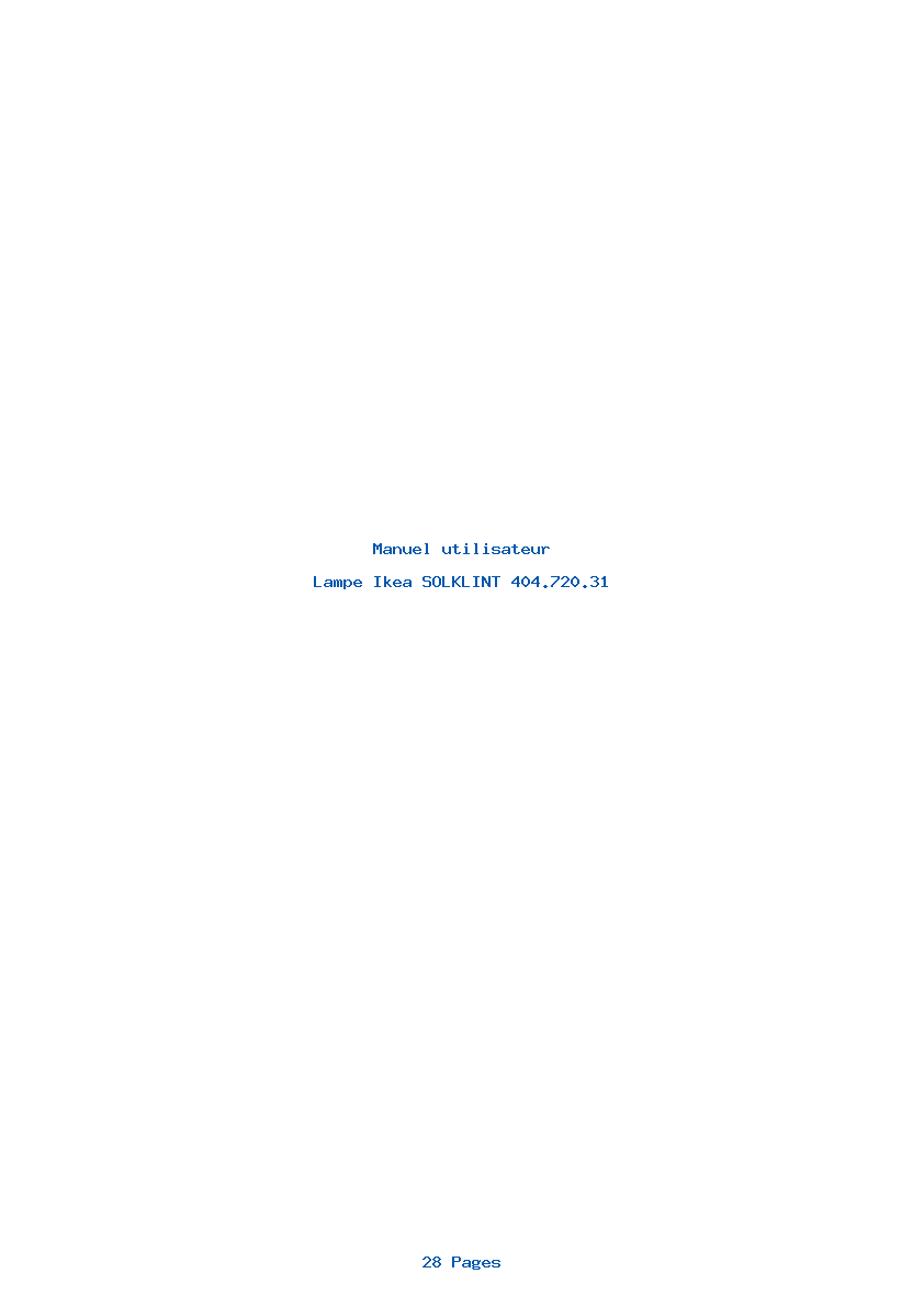 Page 1 de la notice Manuel utilisateur Ikea SOLKLINT 404.720.31