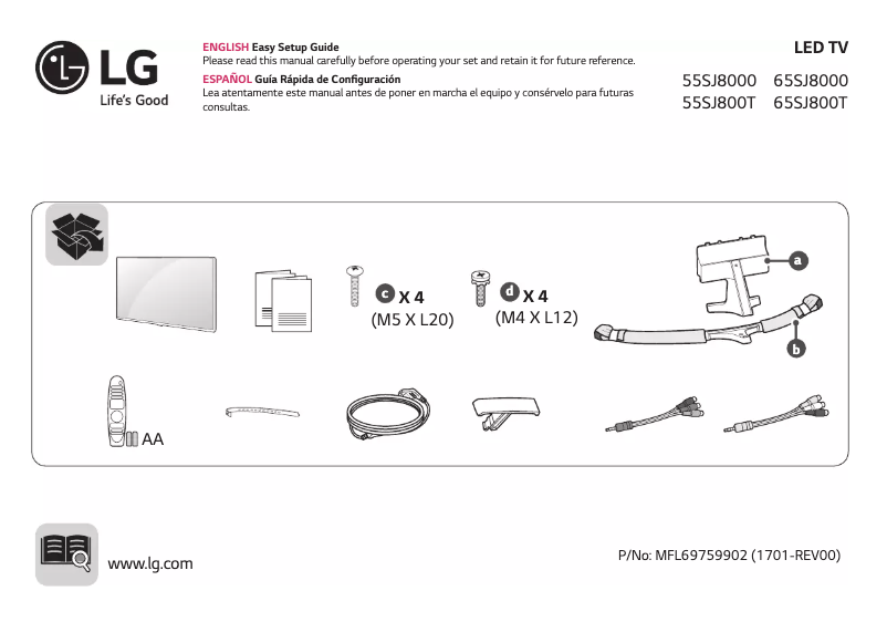 Page 1 de la notice Manuel utilisateur LG 65SJ8000-SA