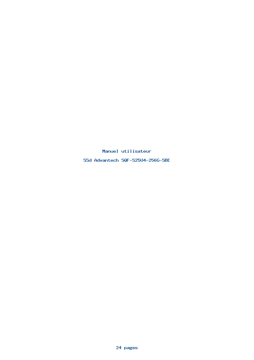 Page 1 de la notice Manuel utilisateur Advantech SQF-S25U4-256G-SBE