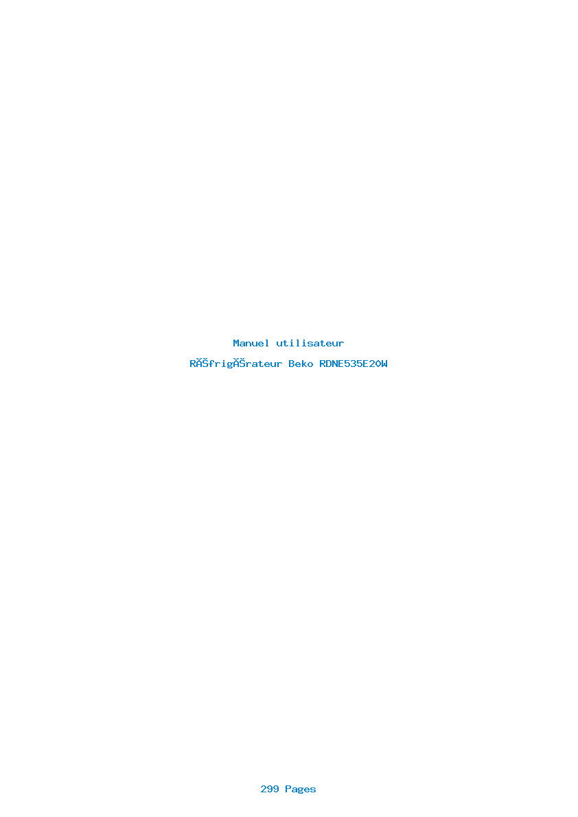 Page 1 de la notice Manuel utilisateur Beko RDNE535E20W
