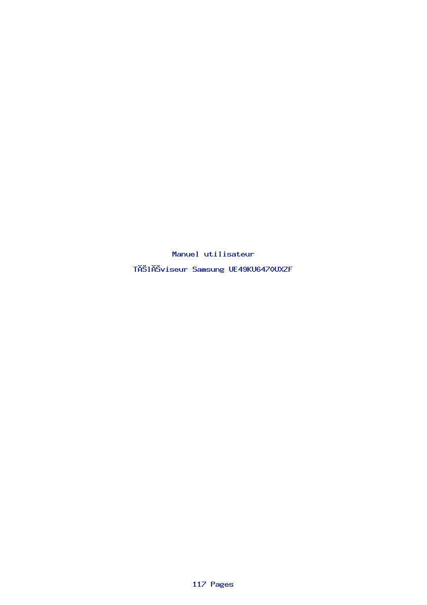 Page 1 de la notice Manuel utilisateur Samsung UE49KU6470UXZF