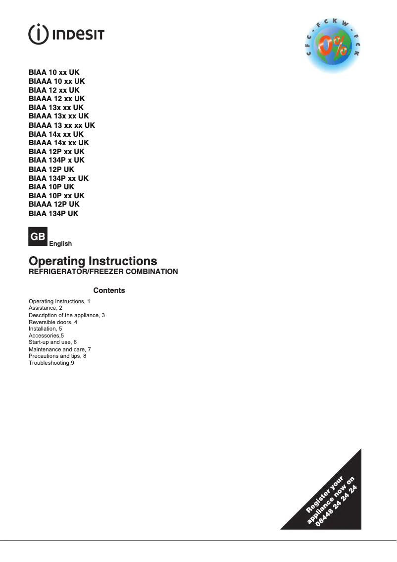 Page n°1 - Manuel utilisateur Indesit NBIAAA 10