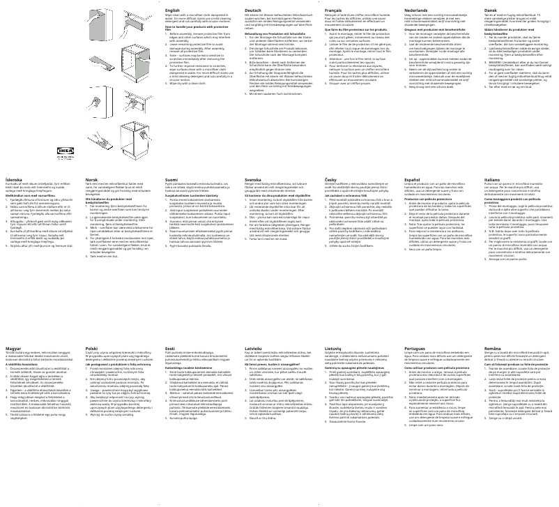 Page 1 de la notice Manuel utilisateur Ikea FÖRBÄTTRA 703.975.06