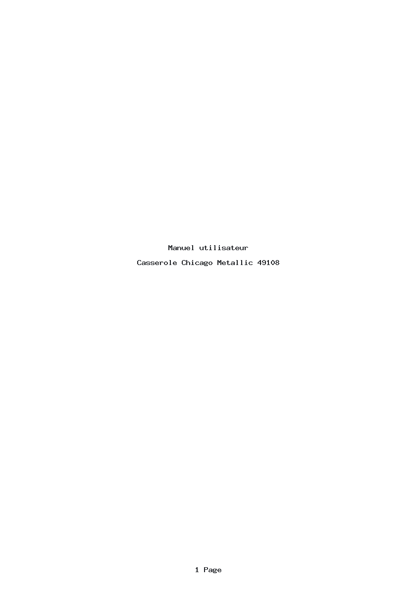 Page 1 de la notice Manuel utilisateur Chicago Metallic 49108