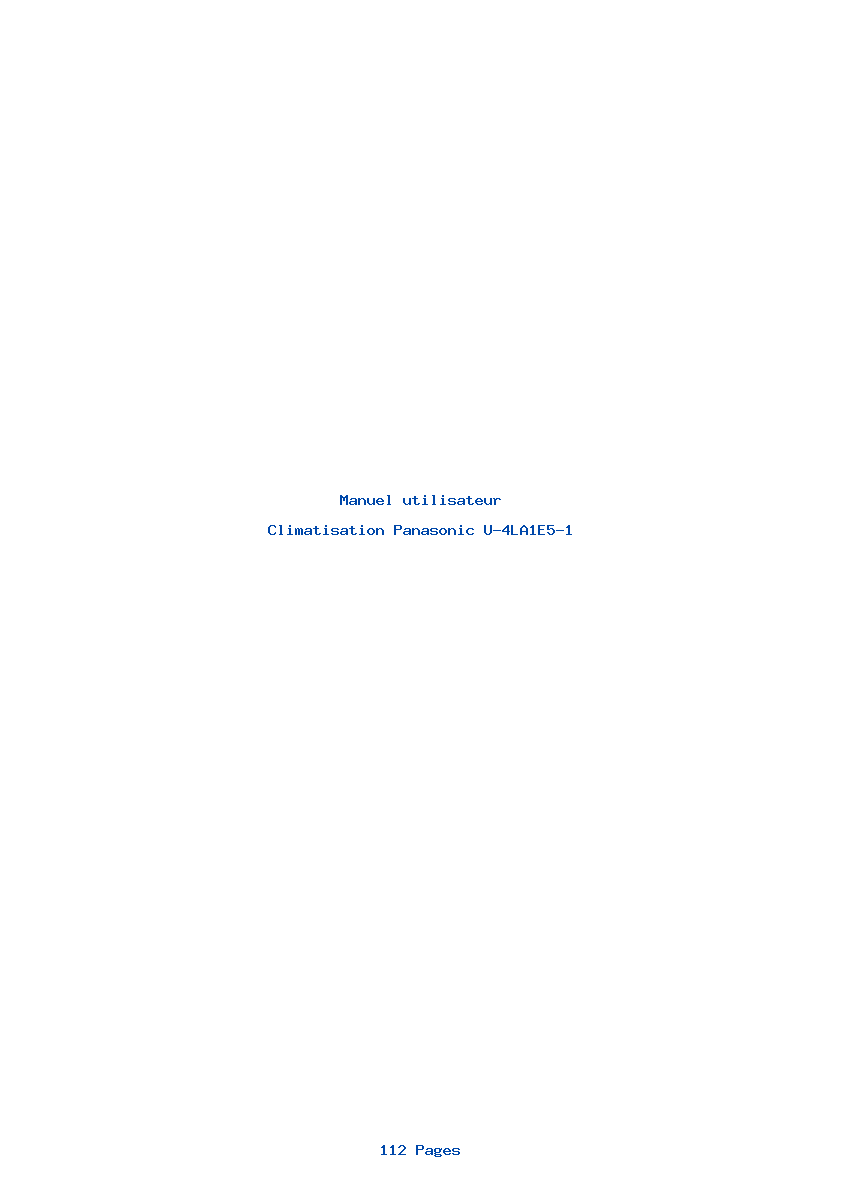 Page 1 de la notice Manuel utilisateur Panasonic U-4LA1E5-1