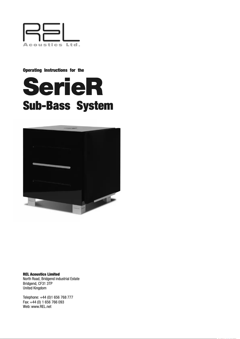 Page 1 de la notice Manuel utilisateur REL Acoustics R-218