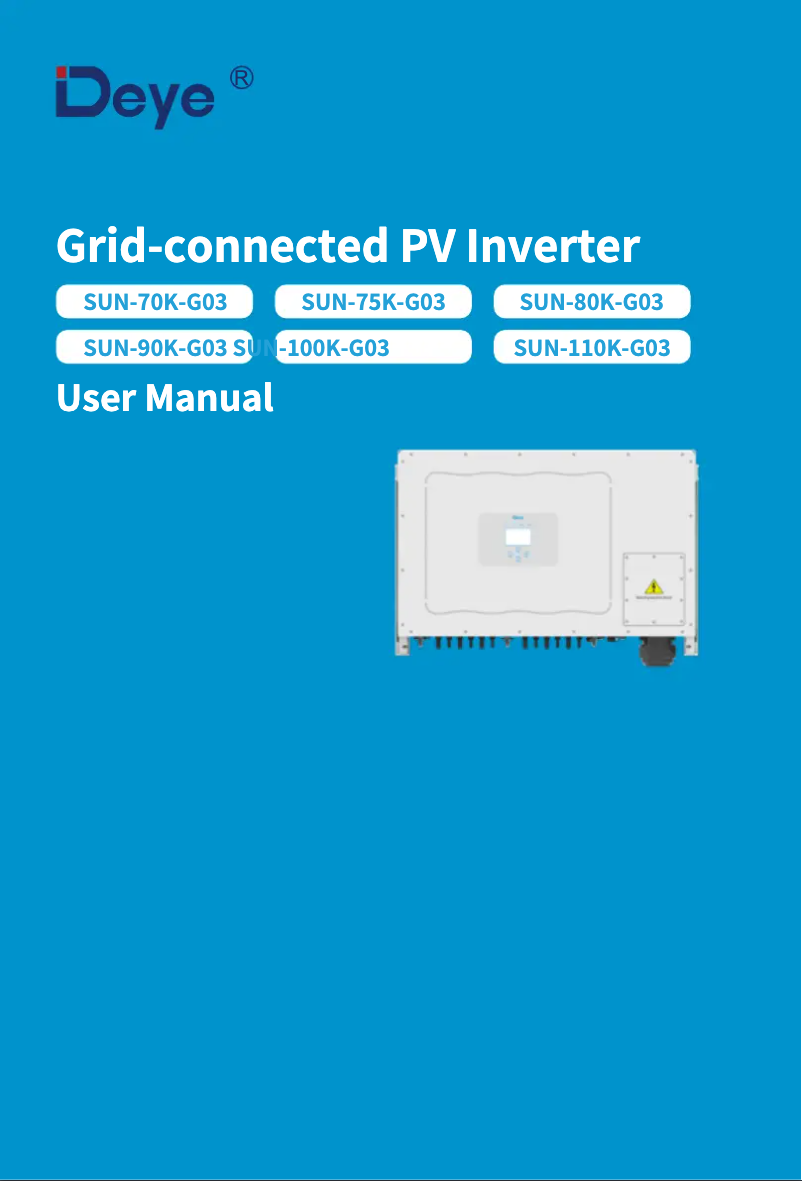 Page 1 de la notice Manuel utilisateur Deye SUN-100K-G03