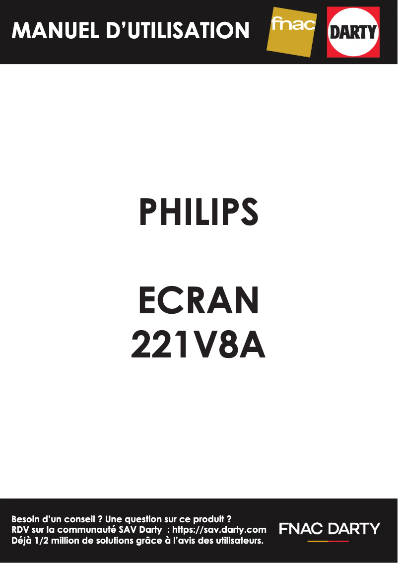 Page 1 of the manual User Manual Philips 221V8A