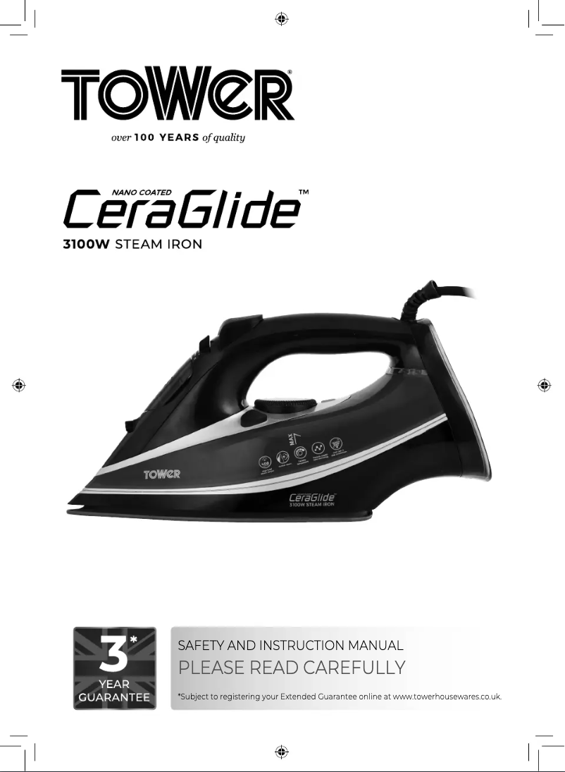 Page 1 de la notice Manuel utilisateur Tower CeraGlide T22013