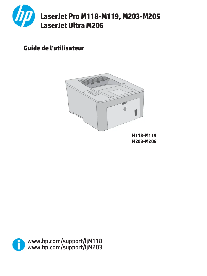 Page n°1 - Manuel utilisateur HP LaserJet Ultra M206
