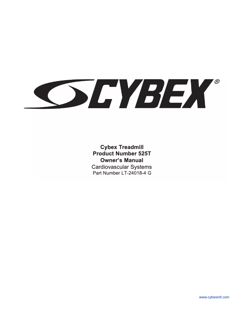 Page 1 de la notice Manuel utilisateur Cybex 525T