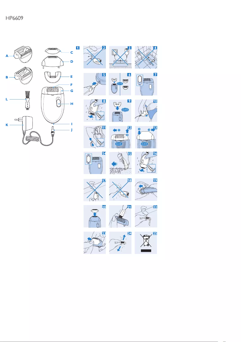 Page n°1 - Manuel utilisateur Philips Satinelle HP6609