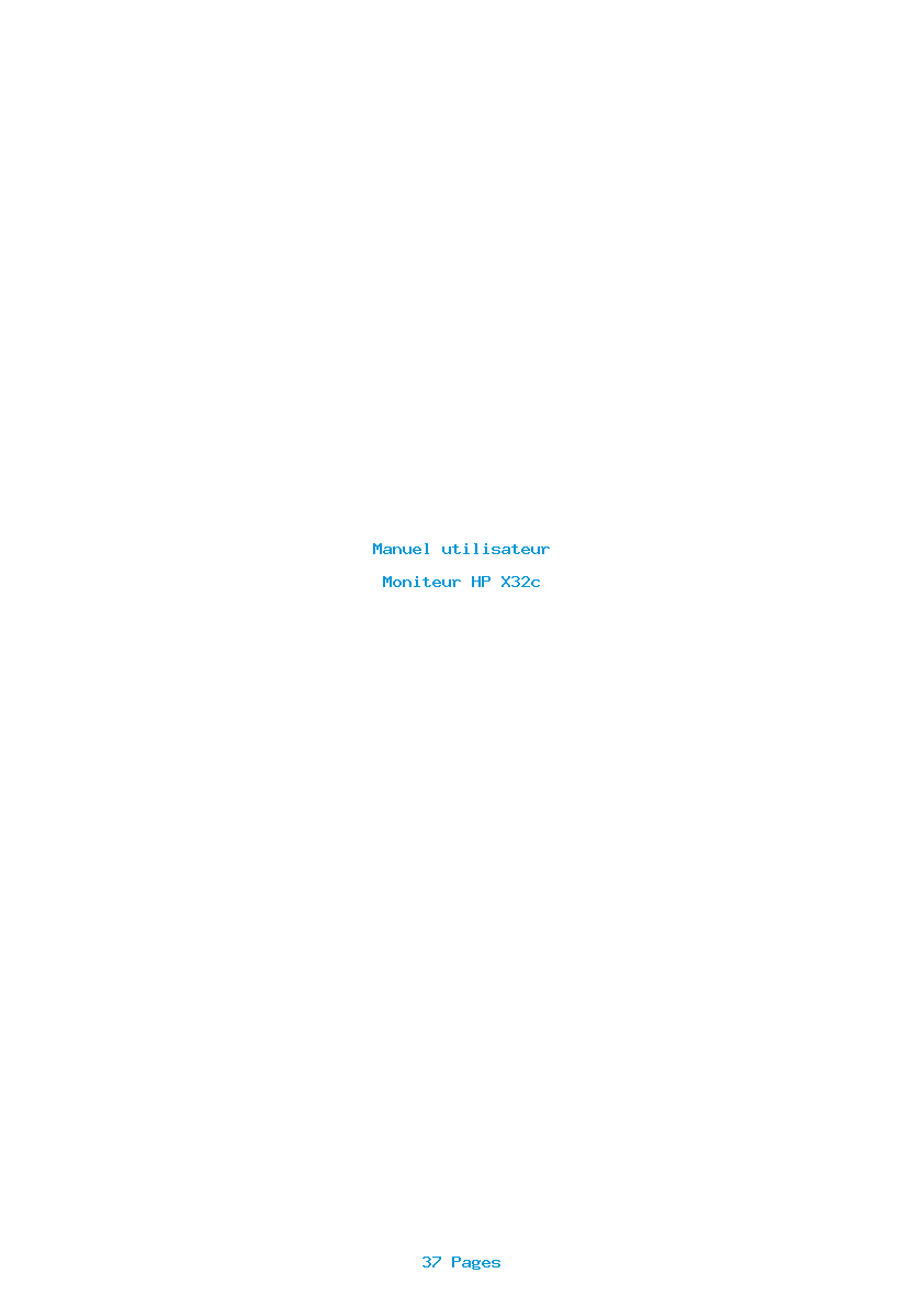 Page 1 de la notice Manuel utilisateur HP X32c