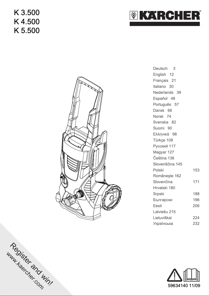 Page 1 de la notice Manuel utilisateur Kärcher K 4.500 M T200