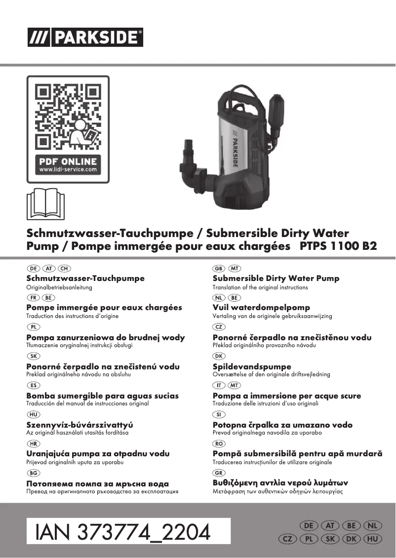 Page 1 de la notice Manuel utilisateur Parkside PTPS 1100 B2