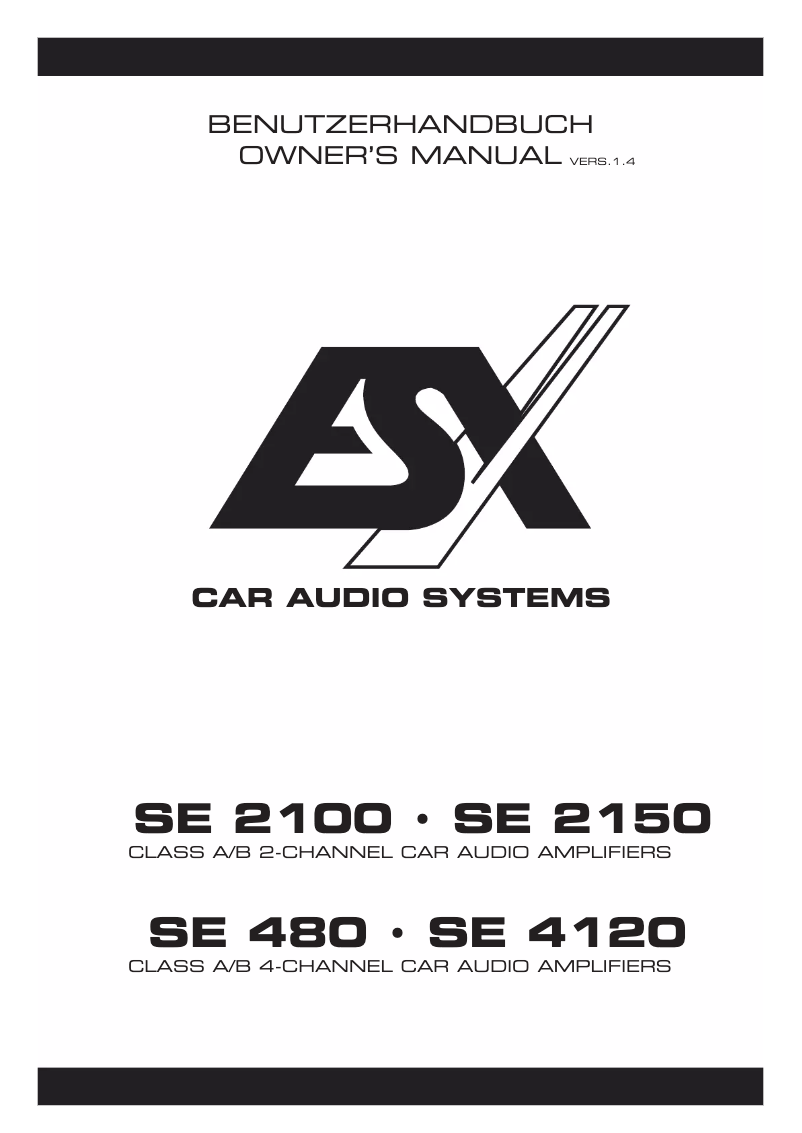 Page 1 de la notice Manuel utilisateur ESX SE-2150