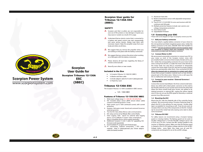 Page 1 of the manual User Manual Scorpion Tribunus_12_130