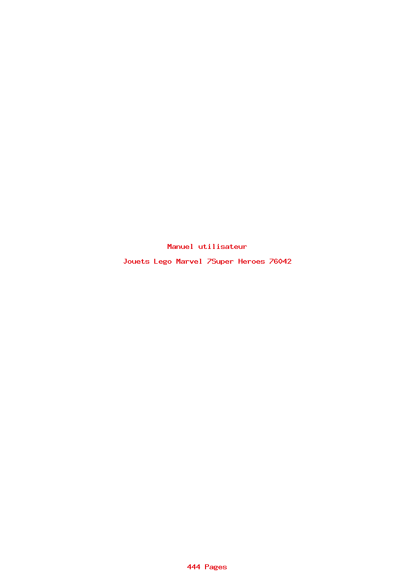 Page 1 de la notice Manuel utilisateur Lego Marvel 7Super Heroes 76042