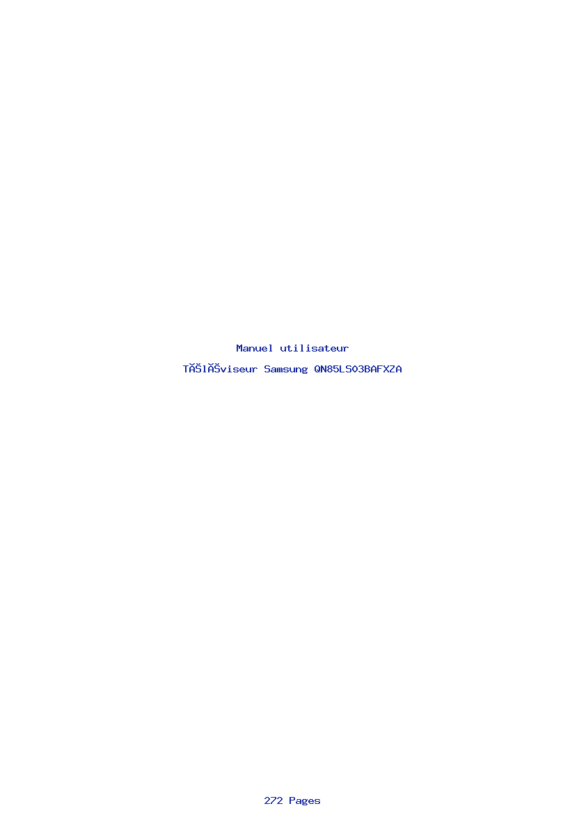 Page 1 de la notice Manuel utilisateur Samsung QN85LS03BAFXZA