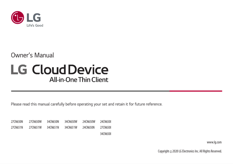 Page 1 de la notice Manuel utilisateur LG 34CN650I