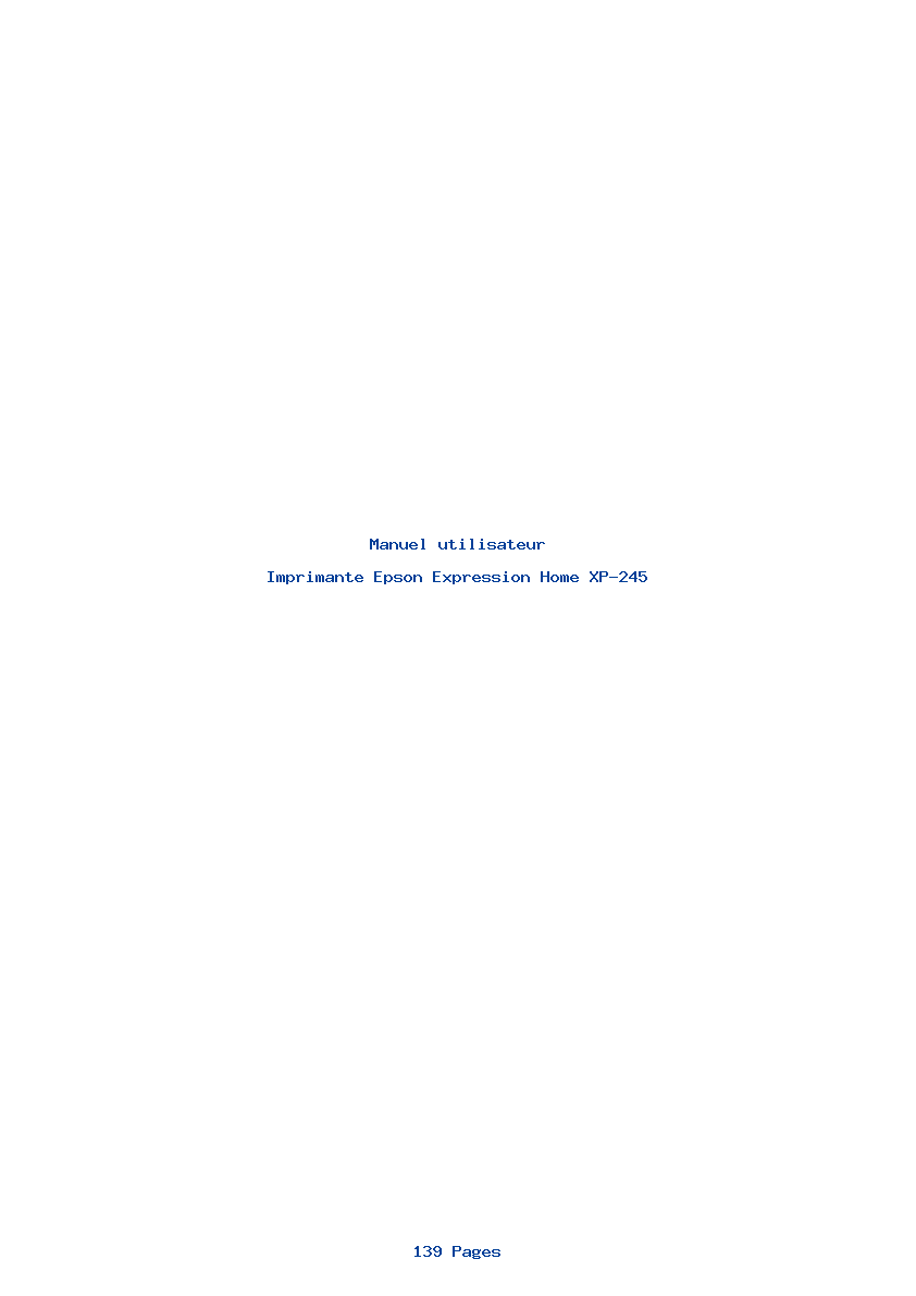 Page 1 de la notice Manuel utilisateur Epson Expression Home XP-245