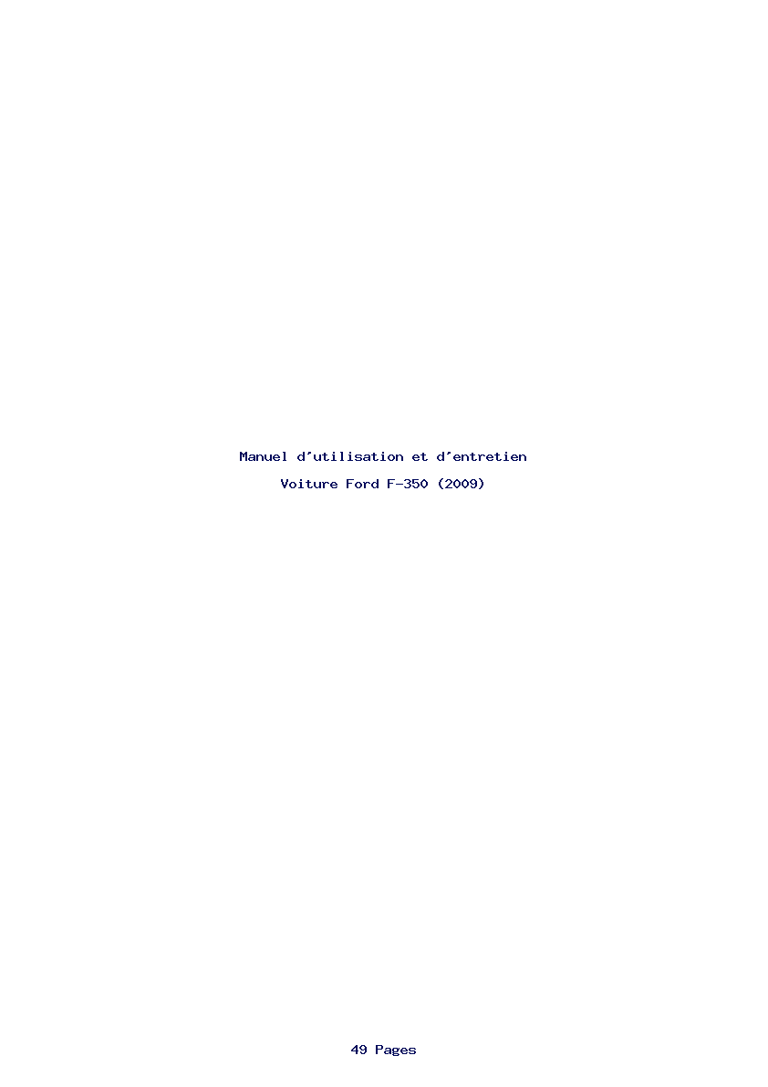 Image de la première page du manuel de l'appareil F-350 (2009)