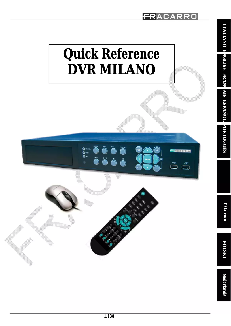 Página 1 del manual Manual de usuario Fracarro DVR MILANO 9