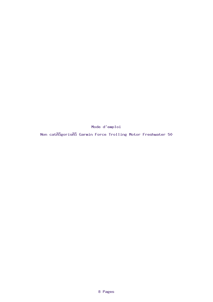 Page 1 de la notice Mode d'emploi Garmin Force Trolling Motor Freshwater 50